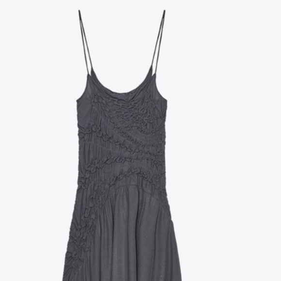 Blue ASYMMETRICAL DRESS WITH RUCHING - Picture 1 of 4
